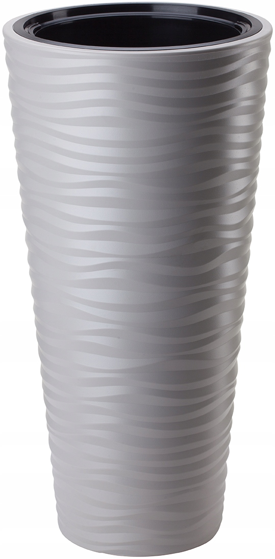 Form-Plastový kvetináč 30 cm x 30 x 56 cm priemer 30 cm plast odtiene sivej a striebornej